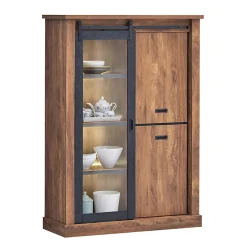 Vitrine 1 porte vitrée coulissante LED Elo