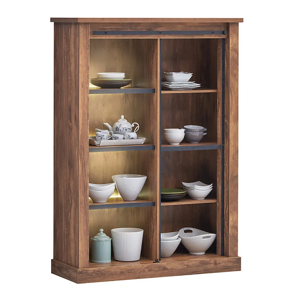 Vitrine 1 porte vitrée coulissante LED Elo