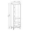 Vitrine 2 portes 54 cm motif chevrons BOULIA