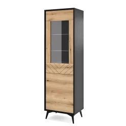 Vitrine 2 portes 54 cm motif chevrons BOULIA