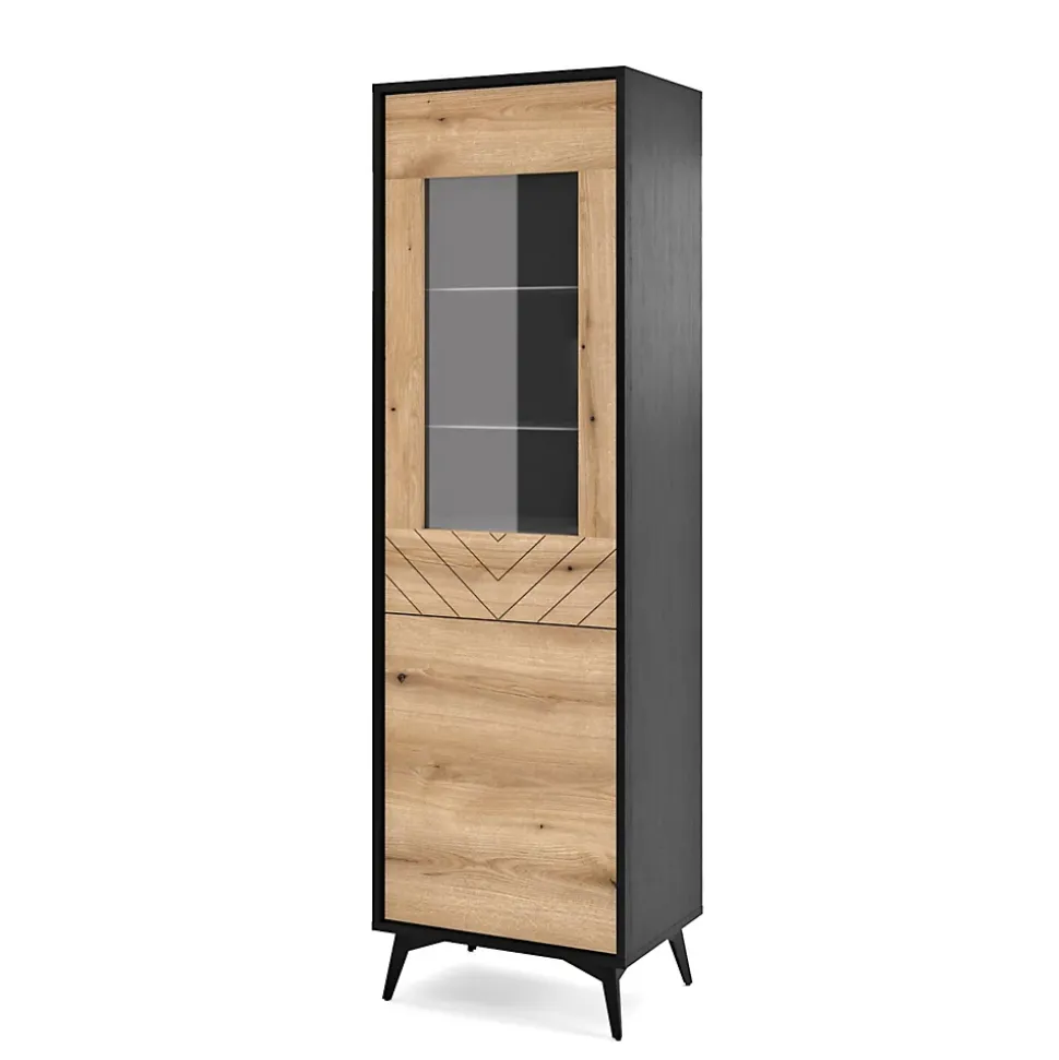 Vitrine 2 portes 54 cm motif chevrons BOULIA
