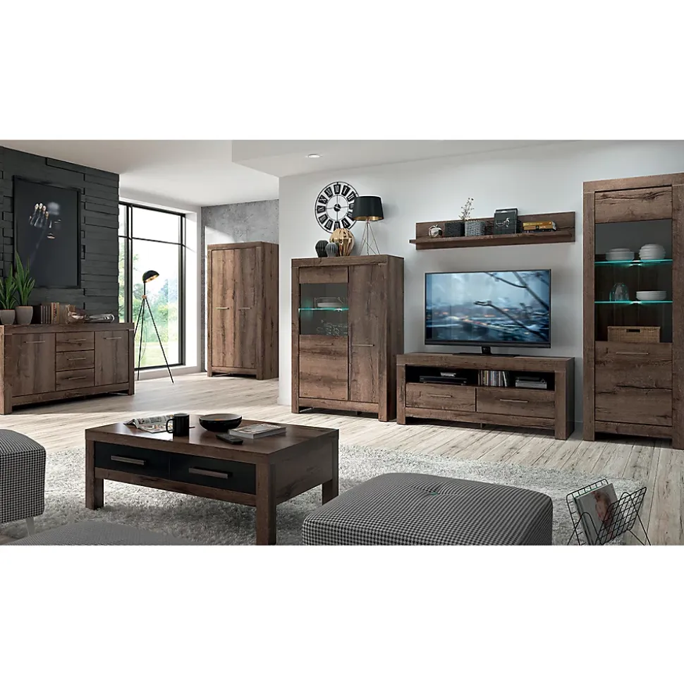 Vitrine 2 portes Adam Bois fonce