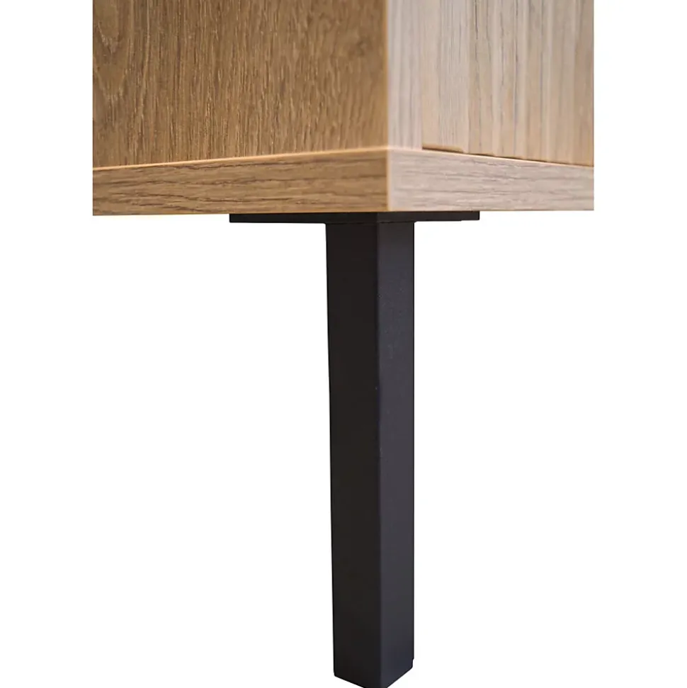 Vitrine 2 portes avec pieds noir 56cm chêne evoke OSAKA
