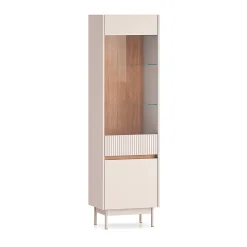 Vitrine 2 portes Connie Cachemire et Bois