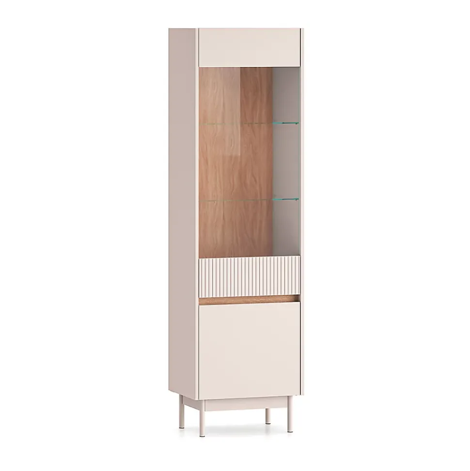 Vitrine 2 portes Connie Cachemire et Bois