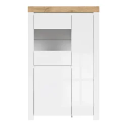 Vitrine 3 portes Hella Blanc et Bois