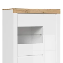 Vitrine 3 portes Hella Blanc et Bois