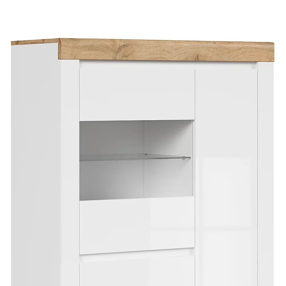 Vitrine 3 portes Hella Blanc et Bois