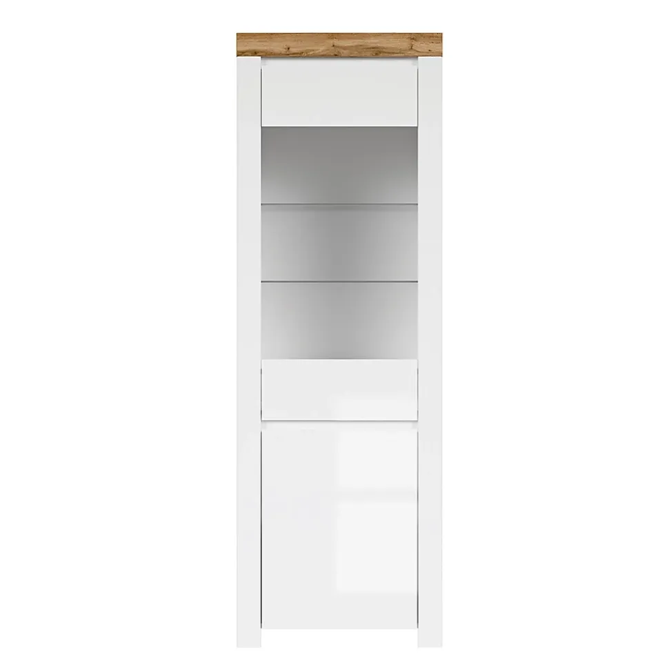 Vitrine 2 portes Hella Blanc et Bois