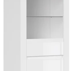 Vitrine 2 portes Hella Blanc et Bois