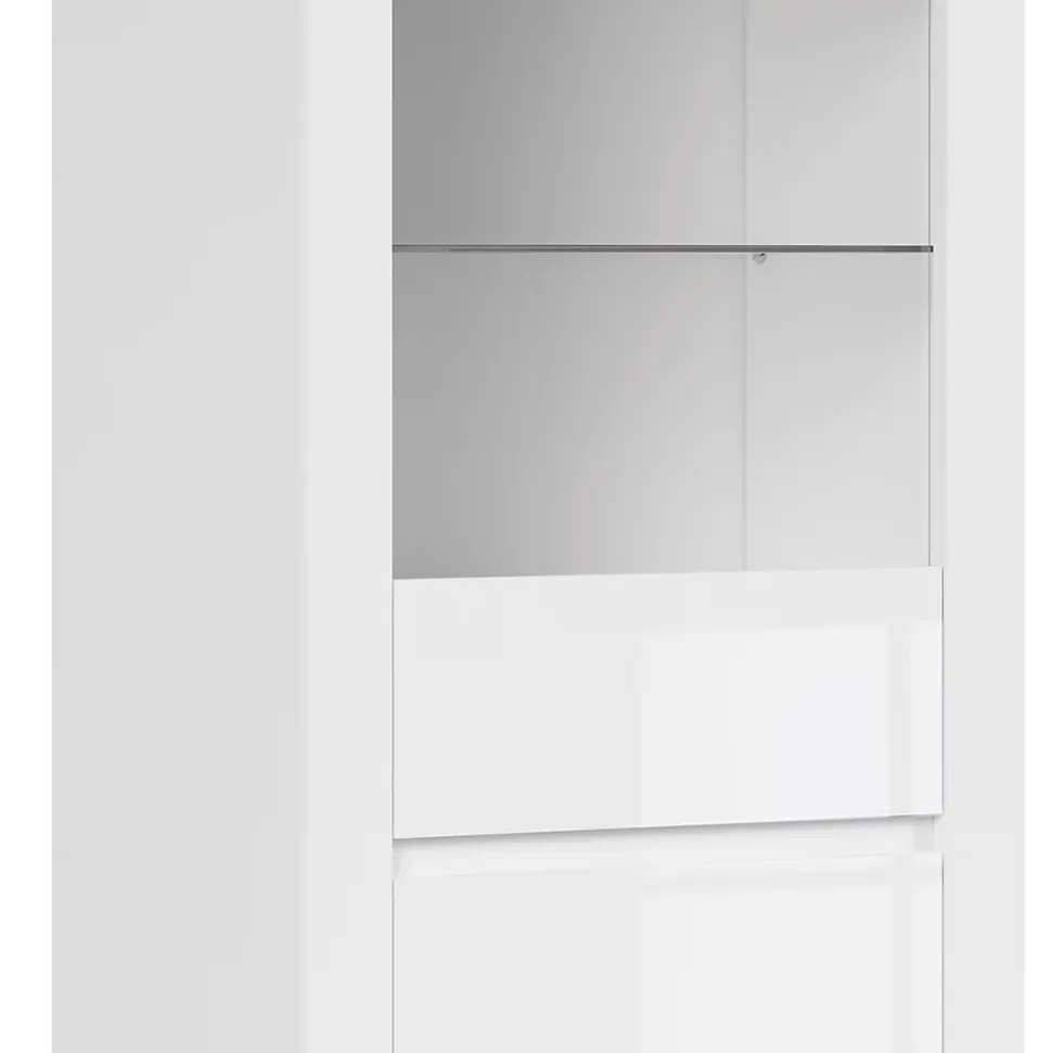 Vitrine 2 portes Hella Blanc et Bois