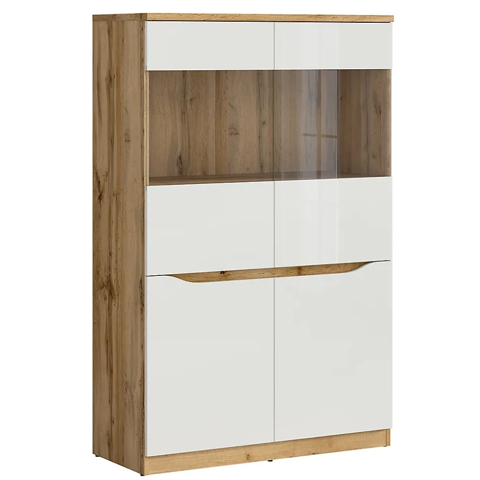 Vitrine 2 portes June Blanc et Bois