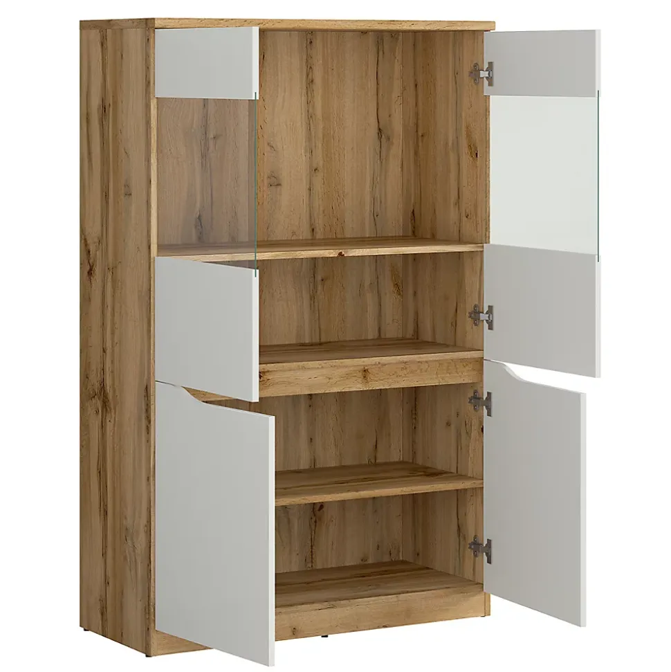 Vitrine 2 portes June Blanc et Bois