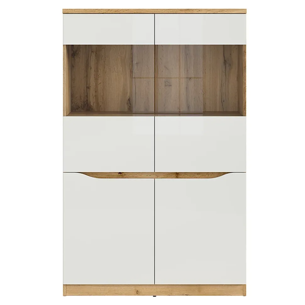 Vitrine 2 portes June Blanc et Bois