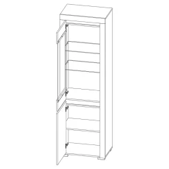 Vitrine 2 portes LED inclus Kasla Blanc