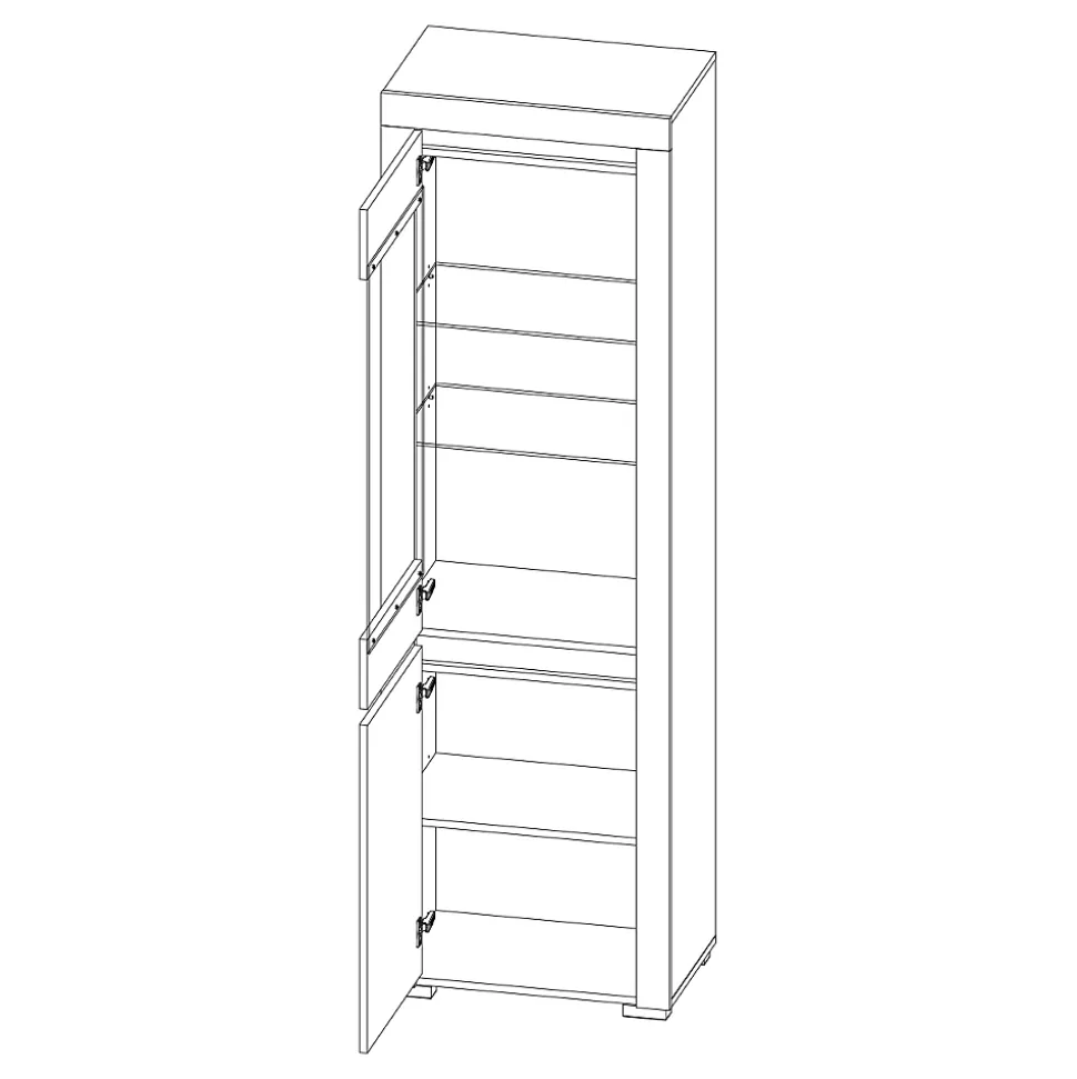 Vitrine 2 portes LED inclus Kasla Blanc