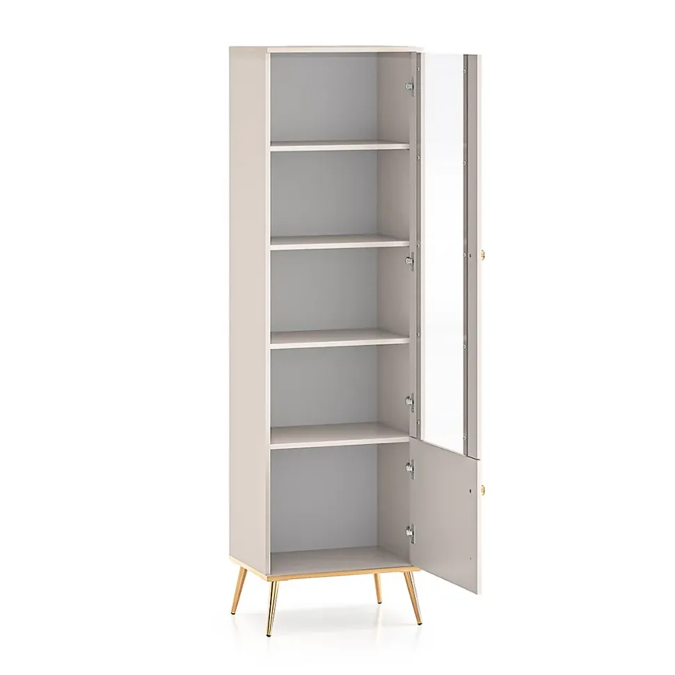 Vitrine 2 portes Olivia Cachemire et Dore