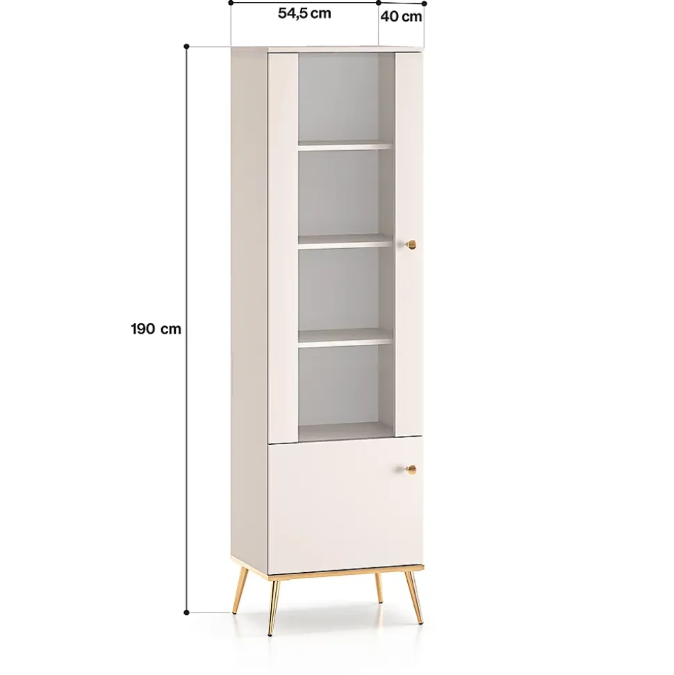 Vitrine 2 portes Olivia Cachemire et Dore