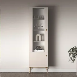 Vitrine 2 portes Olivia Cachemire et Dore