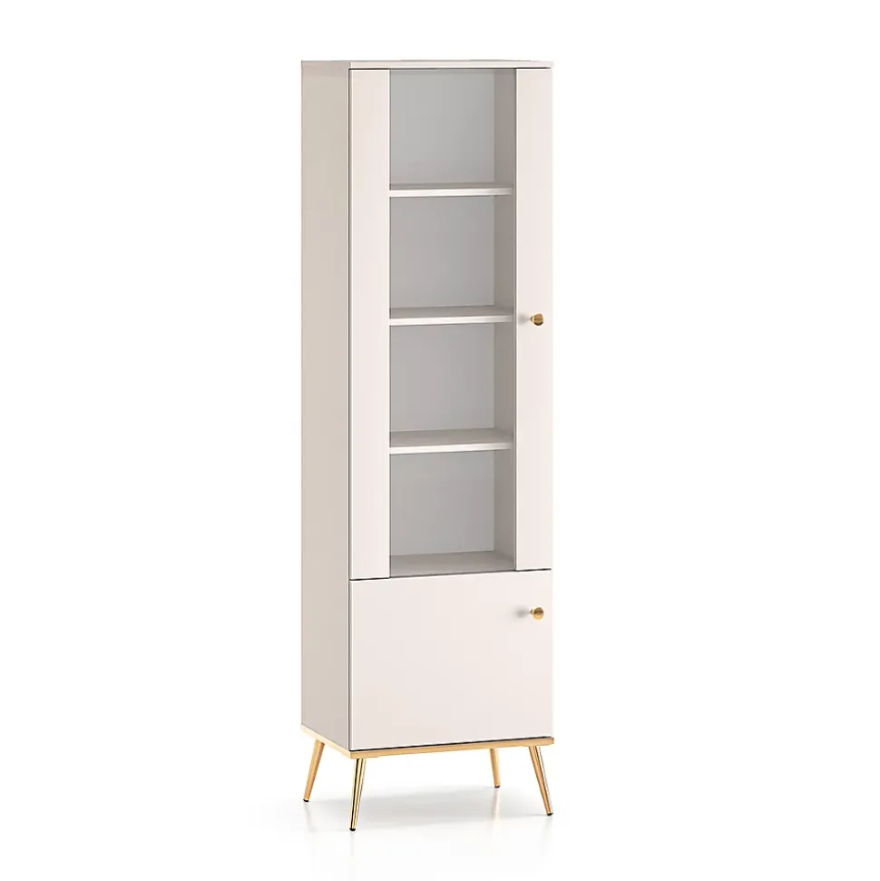 Vitrine 2 portes Olivia Cachemire et Dore