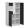 Vitrine 3 portes Sven Noir et Blanc