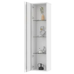 Vitrine - Vitrine de Collection - LED à Changement de - Télécommande/App - PB et Verre - 40 x 29 x 170 cm - Blanc