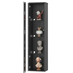 Vitrine - Vitrine de Collection - LED à Changement de - PB et Verre - 40 x 29 x 170 cm - Noir