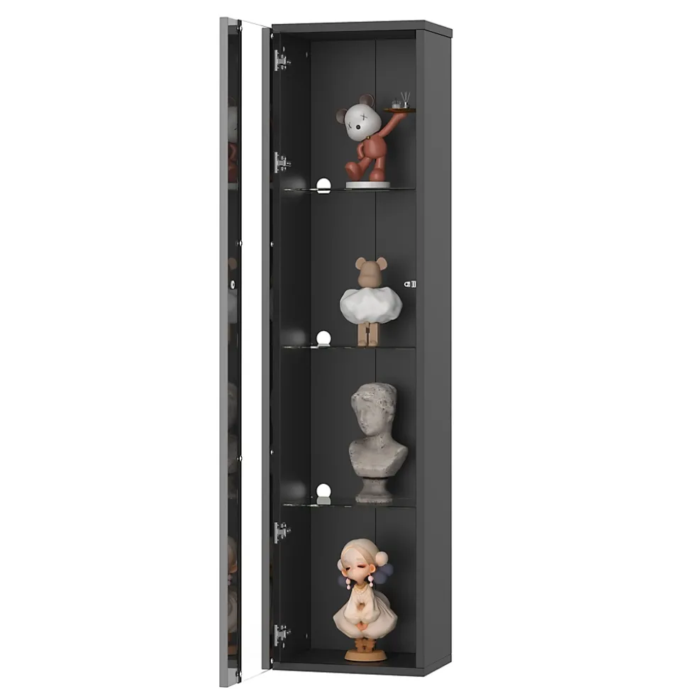 Vitrine - Vitrine de Collection - LED à Changement de - PB et Verre - 40 x 29 x 170 cm - Noir