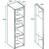 Vitrine armoire LED - Blanc & Sonoma - 1 porte, 4 compart. - Verre - 40x29x165 cm