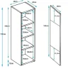 Vitrine armoire LED brillante - Blanc & Sonoma - 1 porte - 4 compart. - 40x177x29 cm
