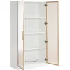 Vitrine, Armoire Vitrine avec 2 Portes Vitrées et Étagères Réglables, 80x40x160 cm, Blanc