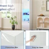 Vitrine, Armoire Vitrine Haute avec Éclairage LED et Télécommande, Portes Vitrées et 1 Étagère en Verre, 45x35x160 cm, Blanc