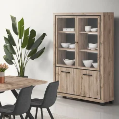 Vitrine avec éclairage 2+2 portes Elégance