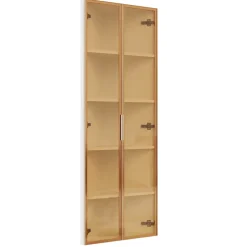 Vitrine d'angle 62x35x160 cm - Avec éclairage LED - 2 portes en verre trempé - Design d'angle - MDF+verre - Blanc
