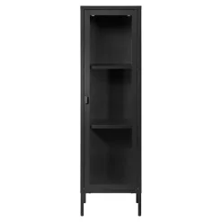 Vitrine de Salon Brisbane, Noir, Métal, 40x35x140 cm, Seven Design