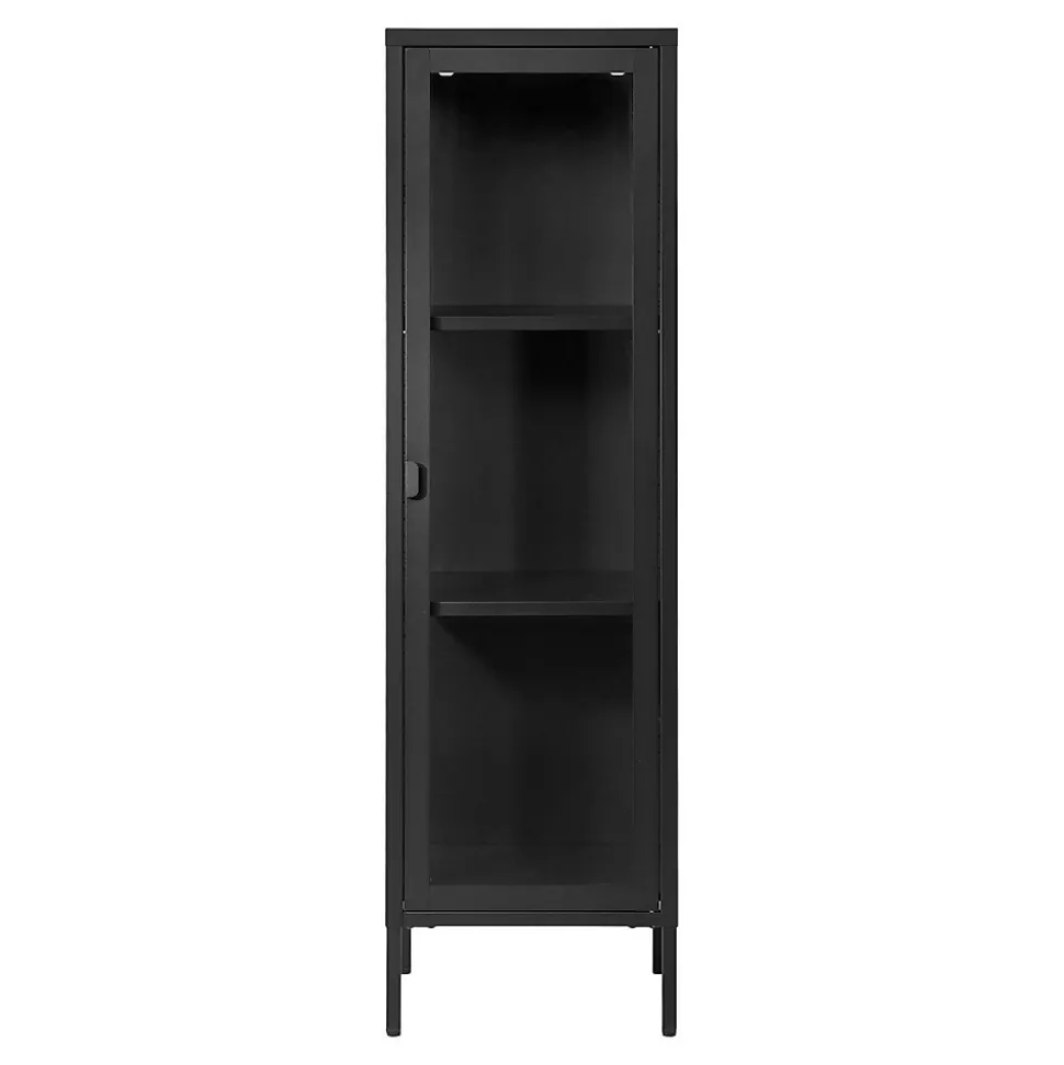 Vitrine de Salon Brisbane, Noir, Métal, 40x35x140 cm, Seven Design