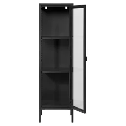 Vitrine de Salon Brisbane, Noir, Métal, 40x35x140 cm, Seven Design