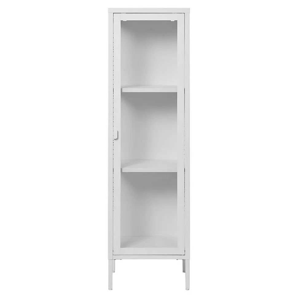 Vitrine de Salon Brisbane, Blanc, Métal, 40x35x140 cm, Seven Design