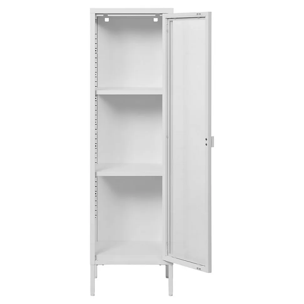 Vitrine de Salon Brisbane, Blanc, Métal, 40x35x140 cm, Seven Design