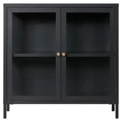 Vitrine de Salon Dalby, Noir, Métal, 80x35x80 cm, Seven Design