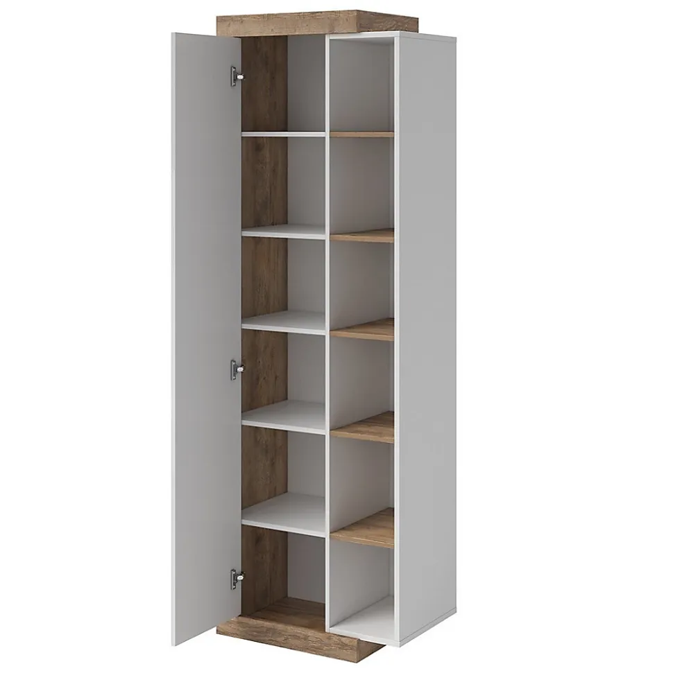 Vitrine design coloris chene et blanc brillant collection SINATRA.