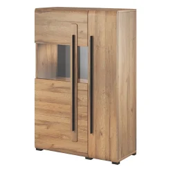 Vitrine design XL collection BREDA. LED incluses. Coloris chene.