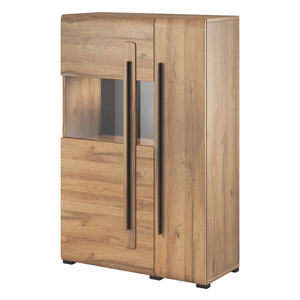 Vitrine design XL collection BREDA. LED incluses. Coloris chene.