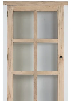 Vitrine en bois de mindi massif avec 3 tiroirs et porte vitrée