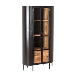 Vitrine en métal et bois de manguier Achille