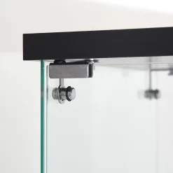 Vitrine en verre à trois couches avec lumière LED, noire, élégante vitrine en verre pour exposer vos trésors