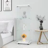 Vitrine en verre avec 3 étagères, armoire à curiosités à une porte pour salon, chambre, bureau, bibliothèque en verre blanc