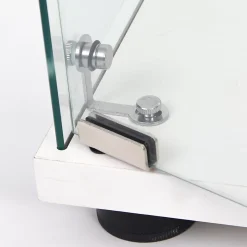 Vitrine en verre avec 3 étagères, armoire à curiosités à une porte pour salon, chambre, bureau, bibliothèque en verre blanc