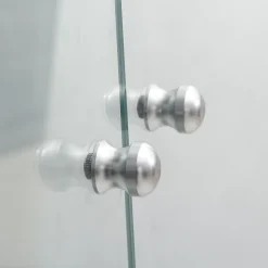 Vitrine en verre avec 4 étagères, vitrine à 2 portes avec lumière et serrure, noir