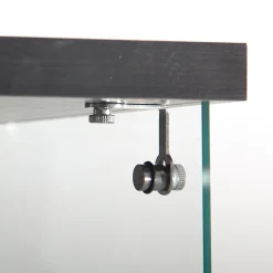 Vitrine En Verre Avec LED Et Miroir, Avec 1 Porte Et 4 Étagères, Pour Salon, Noir